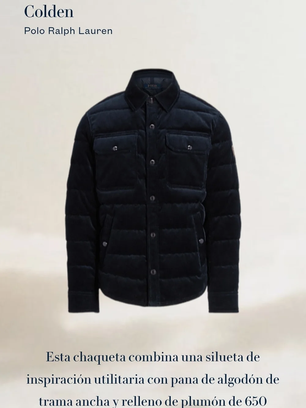 Polo by Ralph Lauren Men’s Black Quilted Corduroy Jacket